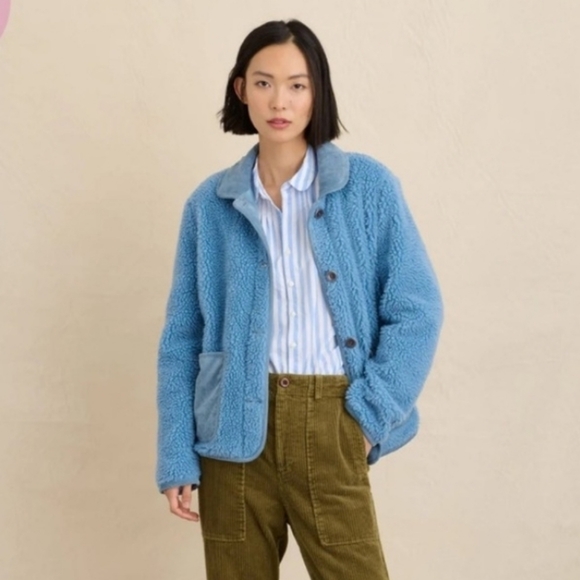 Alex Mill Blue Sherpa Work Jacket Medium - Picture 2 of 12
